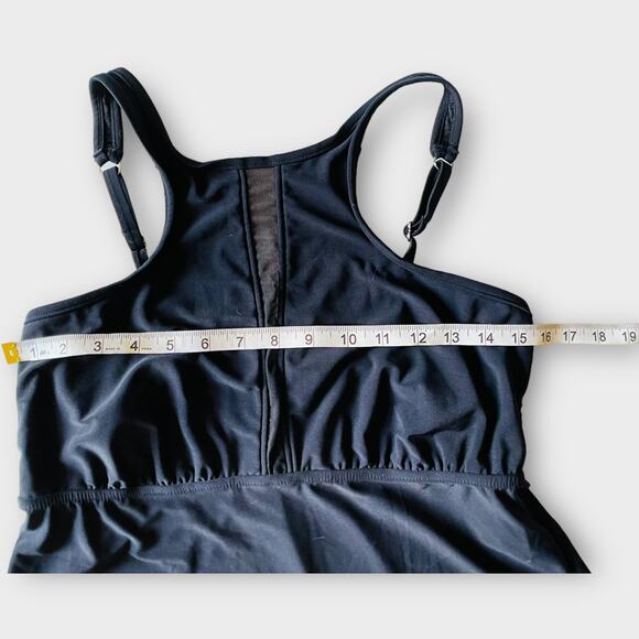 MagicSuit Don't Mesh with Me Colleen Mesh Wire-Free Tankini Top Black Solid 12 - Picture 6 of 12